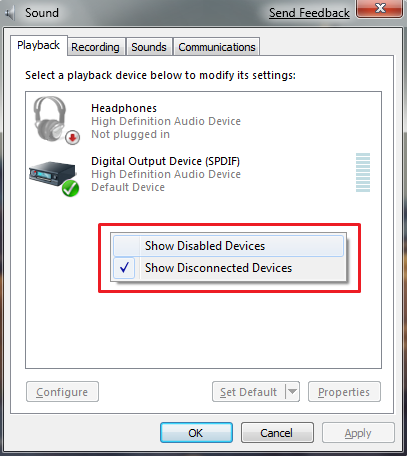enable speakers in windows 7